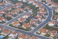 Aerial view of Orange County suburbs,