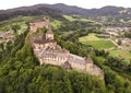 Aerial view of orava castle. in Oravsky Podzamok in Slovakia. Orava region. Slovakia landscape. Travel. concept.