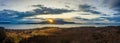 Panoramic Sunset View of Orcas Island, Washington. Royalty Free Stock Photo