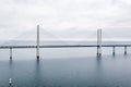 Aerial view of the Oresund bridge between Denmark and Sweden, Oresundsbron Royalty Free Stock Photo