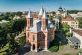 Aerial view of an Organ hall located in former armenian church in Chernivtsi, Ukraine