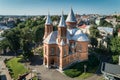 Aerial view of an Organ hall located in former armenian church in Chernivtsi, Ukraine