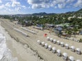 Aerial view from Orient Bay in Saint Martin