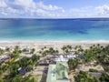 Aerial view from Orient Bay in Saint Martin