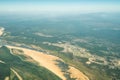 Aerial view of Orinoco River from aircraft