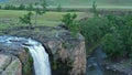 Aerial view of Orkhon waterfall in Mongolia