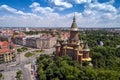 Aerial view of Orthodox Cathedral in Timisoara