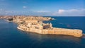 Aerial view of Ortigia, historical centre of the city of Syracuse. Aerial view of Maniace fortress in Ortigia, Sicily, Italy. San