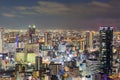 Aerial view Osaka city central business downtown Royalty Free Stock Photo