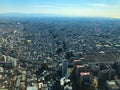 Aerial view of Osaka city, Japan.