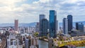 Aerial view of Osaka city from sky building. Bird eye view of cityscape at Japan Royalty Free Stock Photo