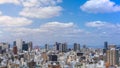 Aerial view of Osaka city from sky building. Bird eye view of cityscape at Japan Royalty Free Stock Photo