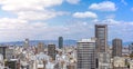 Aerial view of Osaka city from sky building. Bird eye view of cityscape at Japan Royalty Free Stock Photo