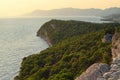 Osejava forest park with panoramic views of the Adriatic sea at sunset, Makarska,  Croatia Royalty Free Stock Photo