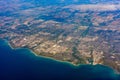 Aerial view of the Oshawa area cityscape