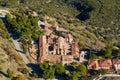 Aerial view of Osios Loukas monastery complex Royalty Free Stock Photo