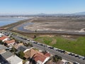 Aerial view of Otay River and San Diego Bay National Refuger from Imperial Beach, San Diego Royalty Free Stock Photo