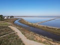 Aerial view of Otay River and San Diego Bay National Refuger from Imperial Beach, San Diego Royalty Free Stock Photo