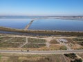 Aerial view of Otay River and San Diego Bay National Refuger from Imperial Beach, San Diego Royalty Free Stock Photo