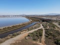 Aerial view of Otay River and San Diego Bay National Refuger from Imperial Beach, San Diego Royalty Free Stock Photo