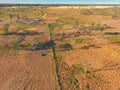 Aerial view of Outback Cattle mustering Royalty Free Stock Photo