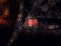 Aerial view outdoor public basketball court at night Royalty Free Stock Photo