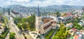 Aerial view outside Cathedral chicken in Da Lat, Vietnam on a morning