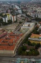 Aerial view over Berlin from Fernsehturm