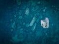 Aerial View over Bonsai Rock in Lake Tahoe