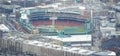 Aerial view over Boston Fenway Park - BOSTON , MASSACHUSETTS - APRIL 3, 2017 Royalty Free Stock Photo