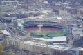 Aerial view over Boston Fenway Park - BOSTON , MASSACHUSETTS - APRIL 3, 2017 Royalty Free Stock Photo