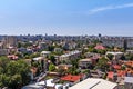 Aerial view over Bucharest houses and flats.