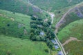 Aerial View over Carding Mill Valley in Shropshire, UK