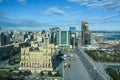 Aerial view over central Baku, Azerbaijan