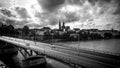 Aerial view over the city of Basel Switzerland and Cathedral Royalty Free Stock Photo