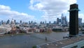 Aerial view over the city of London with St Pauls Cathedral and River Thames Royalty Free Stock Photo