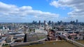 Aerial view over the city of London with St Pauls Cathedral and River Thames Royalty Free Stock Photo