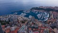 Aerial view over the city of Monaco, Monte Carlo. Royalty Free Stock Photo