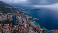 Aerial view over the city of Monaco, Monte Carlo. Royalty Free Stock Photo