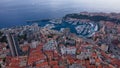 Aerial view over the city of Monaco, Monte Carlo. Royalty Free Stock Photo