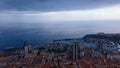 Aerial view over the city of Monaco, Monte Carlo. Royalty Free Stock Photo