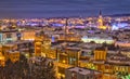 Aerial view over Cluj-Napoca at night Royalty Free Stock Photo