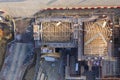 Aerial view over a construction site of new homes being built Royalty Free Stock Photo