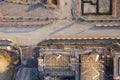 Aerial view over a construction site of new homes being built Royalty Free Stock Photo