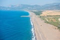 Aerial view over Dalaman beach and Sarigerme on the Meditteranean coast of Turkey Royalty Free Stock Photo