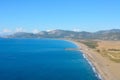 Aerial view over Dalaman beach in Turkey Royalty Free Stock Photo