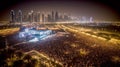 aerial view over Dubai at night Royalty Free Stock Photo