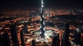 aerial view over Dubai at night Royalty Free Stock Photo