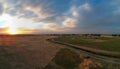 Aerial View Over Eastern Colorado Farm/Ranch Lands Grassy Fields Royalty Free Stock Photo