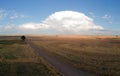 Aerial View Over Eastern Colorado Farm/Ranch Lands Grassy Fields Royalty Free Stock Photo